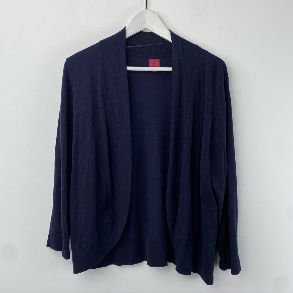 212 Collection Blue Cardigan Sweater Open Front